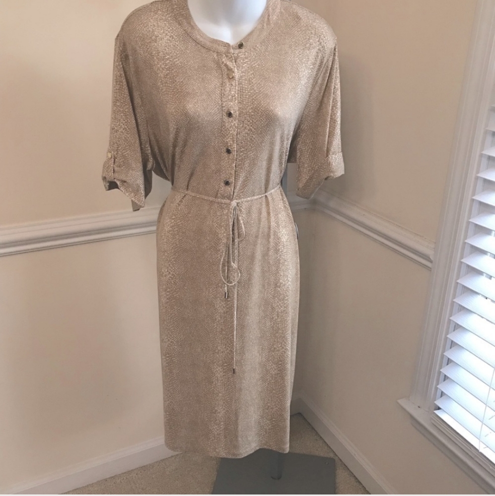 Calvin Klein Animal Print Tie waist Dress